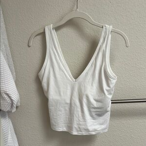 White V-Neck Tank Top